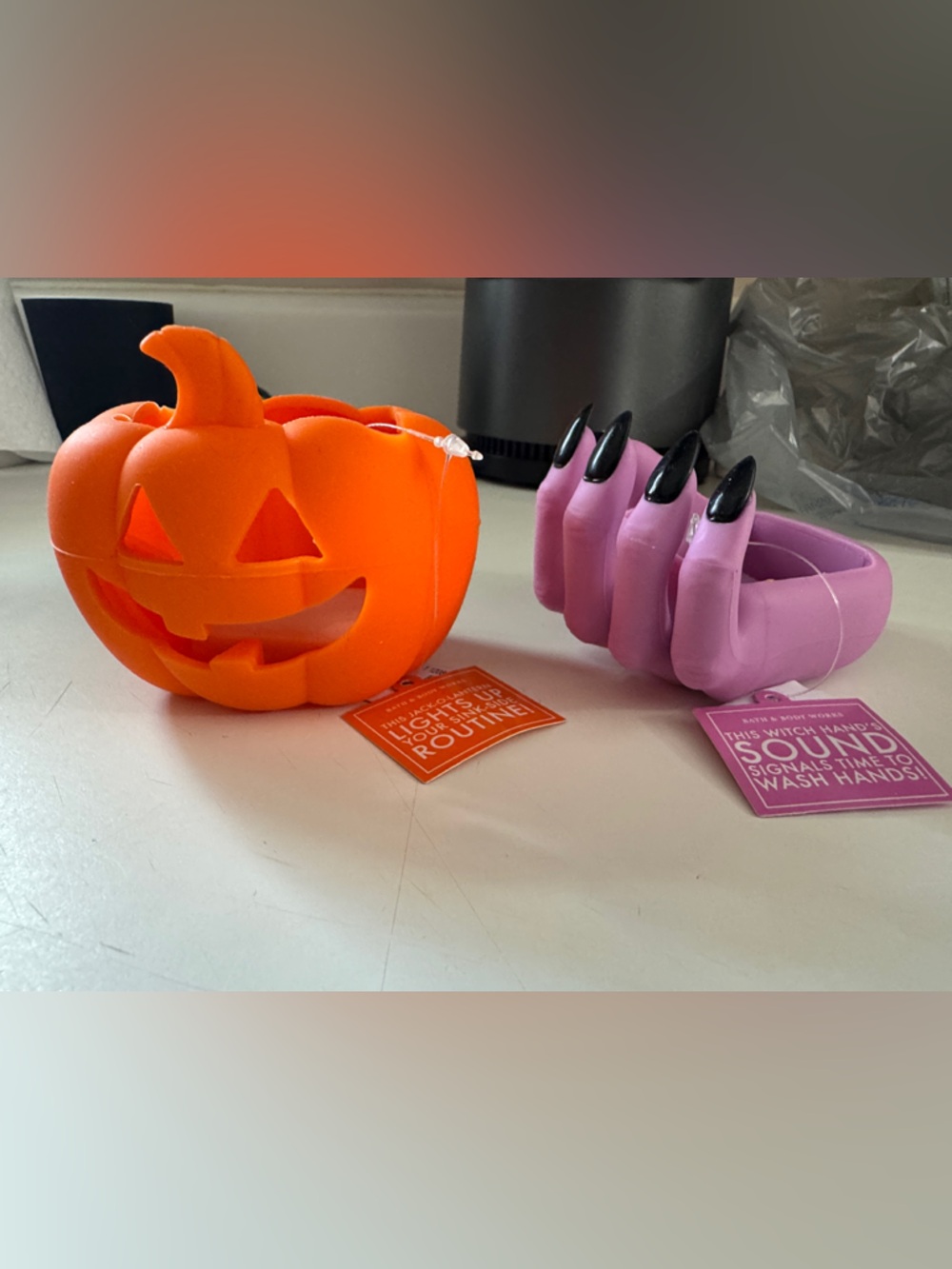 Halloween Pumpkin and Witch Hand Soap Holder - Orange & Purple